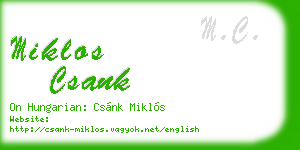 miklos csank business card